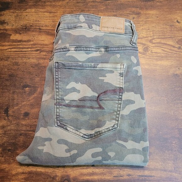 American Eagle Jeans Size 8 R Camo Moto Hi Rise Jegging Next Level Stretch - Picture 3 of 10